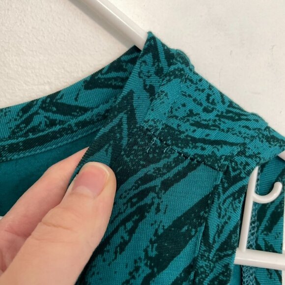 LOGO BY LORI GOLDSTEIN Printed Tank Teal Green Blue Geometric Asymmetrical Tunic - Picture 9 of 16